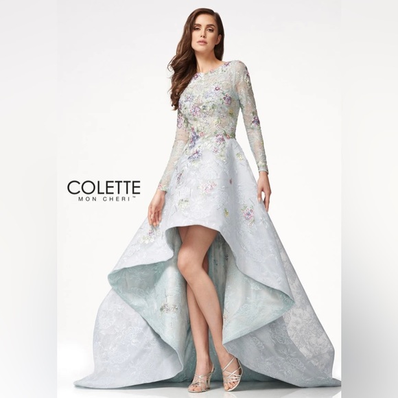 Colette Mon Cheri Blue Embroidered Dress - Picture 2 of 16